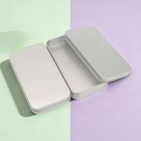 Boîte en métal rectangulaire de haute qualité en fer blanc avec logo personnalisé, vide, pour l'emballage d'artisanat