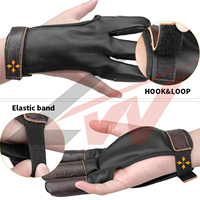 Gants de tir à l'arc en cuir ajustables avec fermeture auto-agrippante, personnalisables, de haute qualité, antidérapants, respirants et légers pour l'extérieur