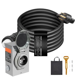 Kit Cavo di Alimentazione per Generatore NEMA 14-50P/SS2-50R STW 6/3+8/1 AWG, Scatola di Ingresso Alimentazione 50 Amp, Cavo da 20 Piedi con Chiusura a Torsione, Accessori per Generatore - Product Image 1