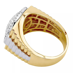 Men 14K Solid <b>Gold</b> Diamond <b>Cocktail</b> <b>Ring</b> Round Brilliant Cut Luxury Everyday Wear - Product Image 2