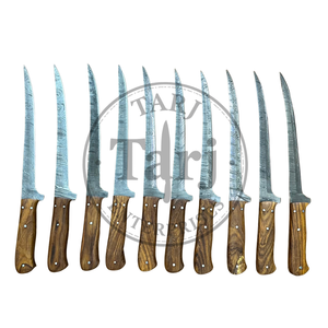 Cuchillo de caza hecho a mano de acero de Damasco con punta de caña, mango de madera de palisandro y funda de cuero B2B USA TRENDING G10 full tang - Product Image 5