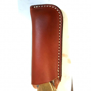 Handmade Leather Pouch Folding Knife Handcrafted Pocket <b>Tool</b> Sharp Steel Blade Leather Holder Outdoor Camping Travel Equipment - Product Image 1