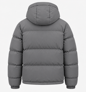 Premium <b>Grey</b> Hooded Puffer <b>Jacket</b> | <b>Waterproof</b> Down Filled Casual Winter Coat for Men - Product Image 2