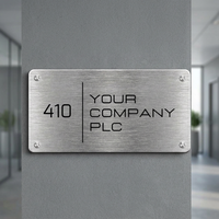 Plaque gravée en aluminium NEXHUB 410, durable, résistante aux intempéries, avec gaufrage, pour signalétique de bureau, personnalisable avec votre entreprise et son numéro de société (SIC)
