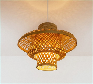 Lampe suspendue en bambou faite à la main, forme de champignon, abat-jour tissé, lampe de plafond décorative naturelle pour la maison et le bureau - Product Image 6
