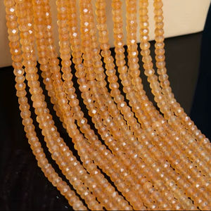 ลูกปัดหยกสีส้มธรรมชาติทรงเหลี่ยมแบบรอนเดลล์  ร้อยเป็นเส้นยาว 15 นิ้ว 7.5 นิ้ว ขายส่งจำนวนมากสำหรับทำเครื่องประดับ - Product Image 1