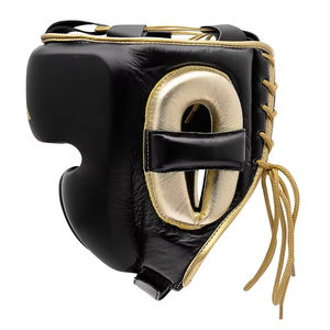 Protège-tête de boxe professionnel avec logo personnalisé, pour entraînement intensif, en cuir véritable ou synthétique. - Product Image 2