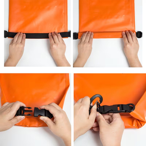 Sac étanche de haute qualité en bâche PVC et tissu nylon orange 30-40L avec bandoulière réglable pour usage extérieur AINI WEAR Personnalisé - Product Image 6