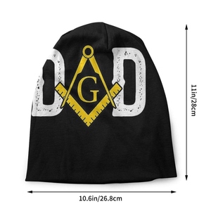 Bonnet tricoté chaud en acrylique pour homme, motif Maître Maçon Loge Bleue, avec logo personnalisé - Product Image 3