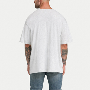 เสื้อยืดผู้ชายไซส์ใหญ่สั่งทำขายส่ง ปักโลโก้ตามแบบ 100% ผ้าฝ้าย ทรงหลวม ใส่สบาย เป็นมิตรกับสิ่งแวดล้อม ระบายอากาศได้ดี - Product Image 2