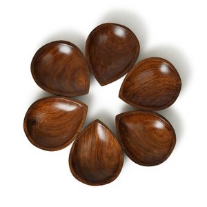 Juego de cuencos de madera con forma personalizada y bandeja, cuenco de madera para salsas, sal y pimienta, el más vendido. - Product Image 1