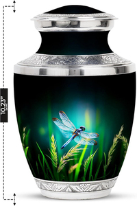 Urnas de Cremación de Latón para Adultos, Estilo Indio Hechas a Mano, Urnas Funerarias Decorativas Verdes para Hombre y Mujer, Marca SWH - Product Image 2