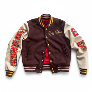 Chaqueta Varsity Negra para Hombre, Modelo Más Demandado, Cuerpo de Lana, Mangas de Cuero PU, Bordado con Parche de Chenille, Estilo Letterman - Product Image 5