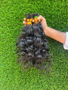 Cabello Humano Virgen Ondulado Indio Crudo a Granel para Trenzas, Largo, Remy, Doble Trama, Proveedor - Product Image 3