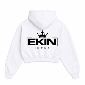 Women Cropped <b>Zip</b> <b>Up</b> <b>Hoodie</b> Custom Oversized Streetwear <b>Crop</b> <b>Hoodie</b> - Product Image 4