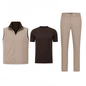 Gilet matelassé léger réversible pour homme, sans manches, zippé, décontracté, imperméable, couche softshell pour l'automne et l'hiver - Product Image 3