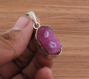 Colgante de Concha de Caracol Rosa Natural, Plata de Ley 925, Chapado en Platino Vintage, Romántico, para Aniversario en la Playa, Unisex, Fino - Product Image 4