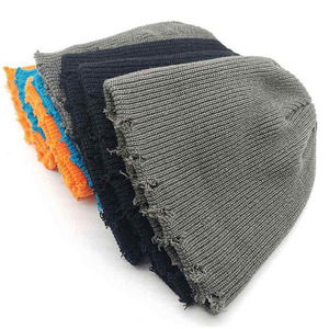 Gorros de punto unisex personalizados al por mayor con logo, estilo desgastado, cálidos para esquí, gorros de calavera, gorros jacquard 100% acrílicos - Product Image 1