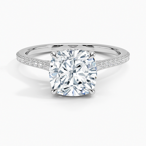 Anillo BOJ 0125 con Corte Cojín, Plata 925, Anillo Solitario de Lujo con Engaste de Garras, Diamante de 2ct, Color D, VVS1, Moissanita, Certificado GRA - Product Image 1