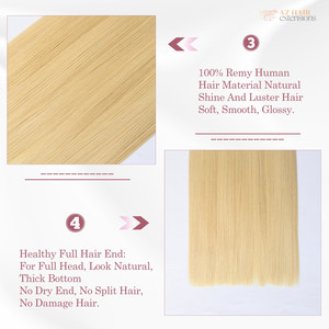 Precio al por mayor Cinta en extensiones Cabello humano Aspecto invisible 100% Cabello vietnamita crudo Tiras reutilizables Acabado de salón en casa - Product Image 3