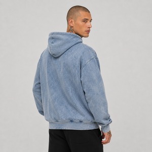Best Quality Custom Solid Acid Wash Winter Fleece Hoodie <b>Men</b> 100% Cotton Street Wear Regular Fit Quick Dry Eco-Friendly - Product Image 4