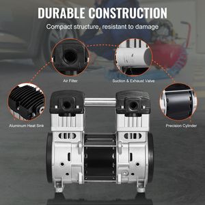 Compressore d'aria industriale senza olio da 2HP, 5.2CFM, 145PSI max, 78dB, ultra silenzioso - Ricambio - Product Image 5
