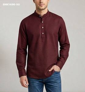 Best Fabric Cotton with Soild Full-Sleeve Short-<b>Kurta</b> Collection Manufacturer from India Online Shopping India - Product Image 5