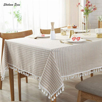 Nappes de table de restaurant 100% coton avec dentelle à glands pour la décoration de la maison, housses de table, fête, mariage