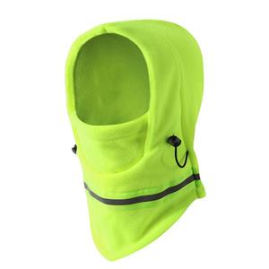 Unisex Neon Green <b>Balaclava</b> Adjustable Full Face Cover Outdoor Use Reflective Stripe Adult Size - Product Image 1