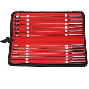 Venta al por mayor de fábrica: Nuevo set de dilatadores uretrales de acero inoxidable de grado alemán, 13 piezas, tipo Rosebud, de 1mm a 13mm, para ginecología. - Product Image 1