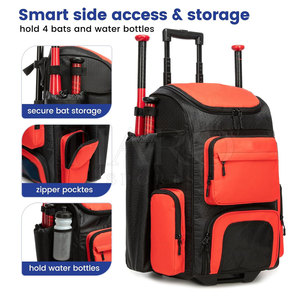 Durable Waterproof Fabric <b>Baseball</b> Backpack With Bat <b>Ball</b> Helmet Storage And Lightweight Design For Training Practice - Product Image 5