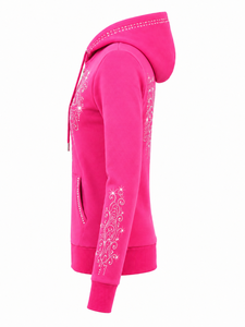 Sudadera con capucha de mujer con pedrería, brillante, con cristales, forrada, antiencogimiento, de manga larga, informal, suave y cálida, con bolsillo canguro - Product Image 6