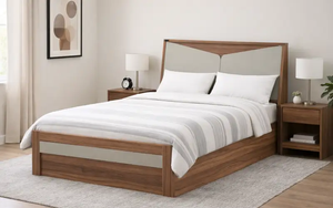 Cadre de lit de luxe avec pied de lit, taille King Size, fait main, design haut de gamme, en bois massif de qualité supérieure pour chambre à coucher - Product Image 5