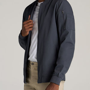 Custom Logo Men's Winter Casual Breathable Bomber Jacket High Quality Long Sleeve Streetwear Stand Collar Hood <b>Light</b> <b>Letter</b> - Product Image 5