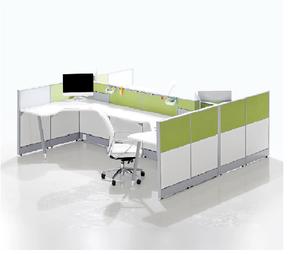 Modular L-shaped workstation with <b>partition</b> panels and ergonomic chair ideal for collaborative or individual office environments - Product Image 3