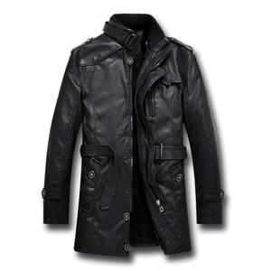 Veste en cuir véritable noire à fermeture éclair, coupe slim, tendance, pour homme, veste bomber décontractée, veste de qualité pour homme, best-seller - Product Image 4
