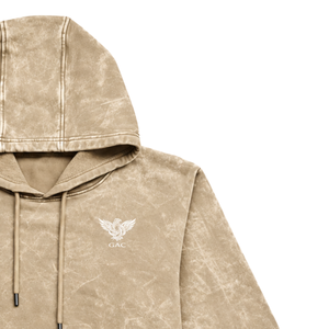 Sweat-shirt à capuche lavé à manches longues avec cordon de serrage, poche kangourou, poignets côtelés, style streetwear décontracté, 100% coton - Product Image 3