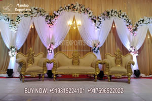 Canapé de scène blanc de mariage moderne, ensemble de canapé de scène blanc de cérémonie de mariage, ensemble de canapé de scène de mariage traditionnel décor - Product Image 2