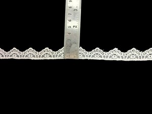 High Quality Premium <b>White</b> Glass Nylon Organza <b>Lace</b> Trim, Pointed Scallop Crown Motif Ribbon, Sheer Embroidered <b>Lace</b> - Product Image 2