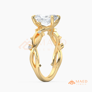 แหวนเพชรโมอิสซาไนต์เคลือบทอง 18K แหวนหมั้นโมอิสซาไนต์สำหรับผู้หญิง เครื่องประดับหรูหรา สหรัฐอเมริกา - Product Image 6