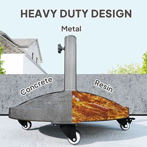 Base per Ombrellone da Esterno Rotonda in Resina Rinforzata da 46 Libbre con Ruote, Supporto per Ombrellone da Esterno da 1.3"/1.5"/1.9" - Product Image 5