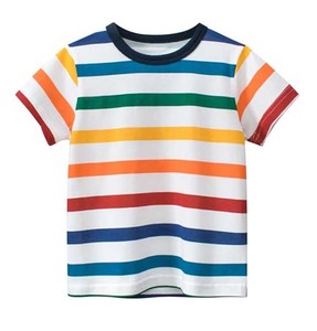Camiseta a Rayas de Algodón Sostenible Premium, Tejido Suave y Amigable con la Piel, Estilo Europeo Náutico, Fabricante - Product Image 1