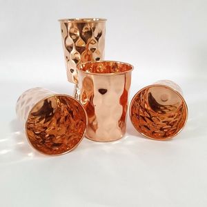 Gobelet martelé 100 % cuivre pur 300 ml, artisanal traditionnel ayurvédique, double paroi, design de luxe, compatible lave-vaisselle, pour l'eau - Product Image 2