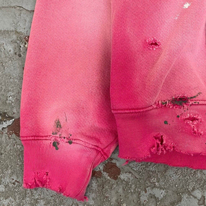 Sweat à capuche zippé délavé style déchiré avec broderie, couleur unie, effet soleil, sur mesure, en vente en ligne - Product Image 6
