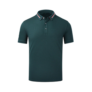 <b>Men's</b> Solid Dark <b>Green</b> Short Sleeve <b>Polo</b> <b>Shirt</b> 100% Cotton Pique Knitted Breathable Casual Style - Product Image 1