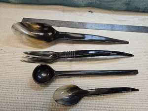 Cuillères en corne de buffle, forme ronde, faites à la main, écologiques, polies, durables, rustiques, décoration de mariage et cadeau artisanal - Product Image 6