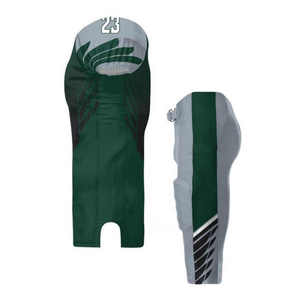 Uniforme de football américain, maillot vert numéro 23, pantalon gris, polyester respirant pour hommes, service OEM personnalisable, PRIMEFIELD - Product Image 4