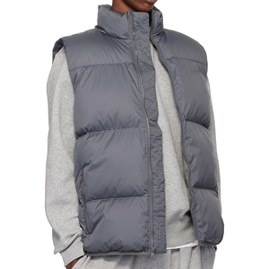 Veste sans manches en duvet de canard personnalisée pour homme, veste courte matelassée à capuche, veste d'hiver chaude - Product Image 2