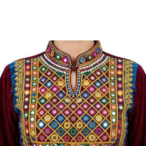 Traditional Handmade Afghani Ethnic <b>Wedding</b> Collection Afghan Kuchi Dress High Quality Silk Material Vintage Afghan Kuchi Dress - Product Image 4