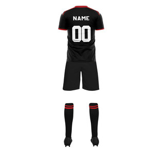 ชุดฟุตบอลพิมพ์ลายแบบซับลิเมชั่นตามสั่ง เสื้อฟุตบอลตาข่ายแห้งเร็ว ชุดทีมเปล่าสำหรับผู้ชาย ปรับแต่งได้ตามต้องการ พร้อมขั้นต่ำในการสั่งซื้อน้อย - Product Image 3